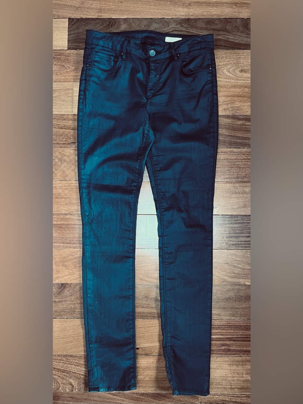 Slim Fit Women's Skinny Jeans in Lightly Waxed Black Finish
